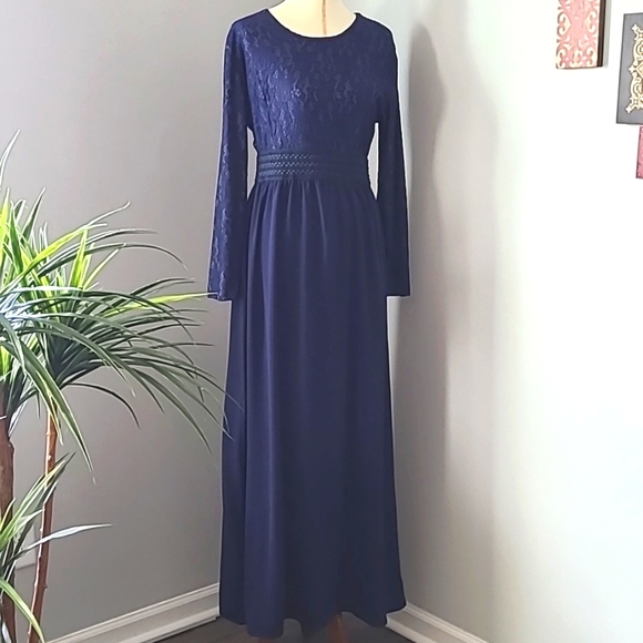 Modest Long Prom, Wedding, Cocktail Dress Navy XL Kabayare Maxi Dress - Picture 1 of 3